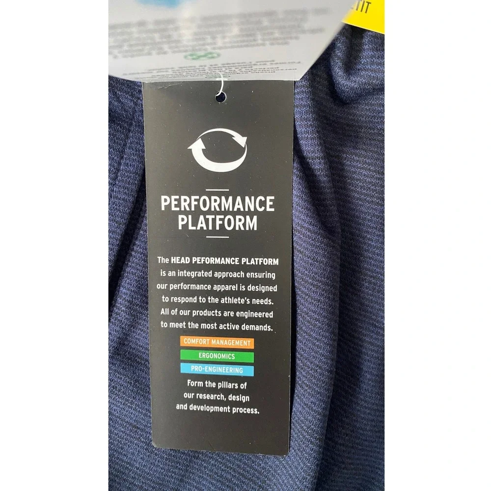 HEAD Mens Performance Athletic Shorts Navy Heather Size Small NWT HEM203SH02017